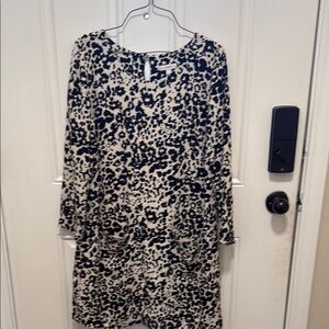 J. Crew Black and Cream Long Sleeve Dress